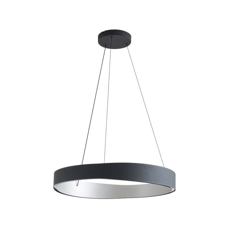 Lucande Hängeleuchte Daelor LED Pendelleuchte dimmbar schwarz/alu 3000K-6800K - 4255830904905