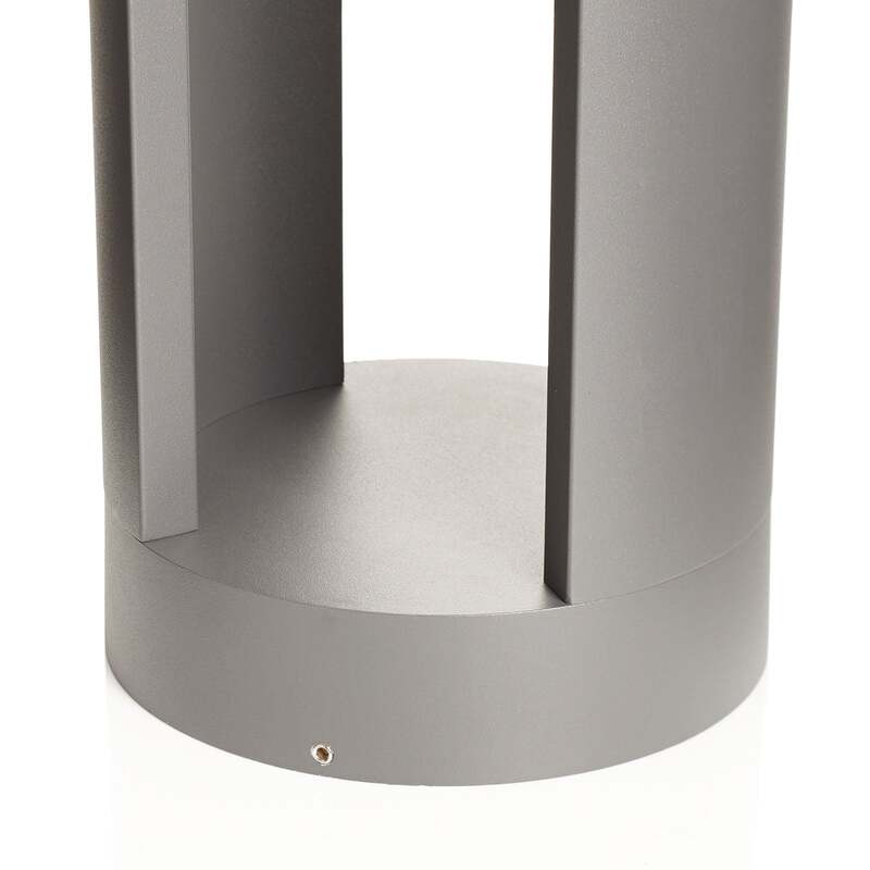 Lucande Pollerleuchte Dylen LED Gartenleuchte Außenlampe grau 80cm IP65 Metall - 4251096509243