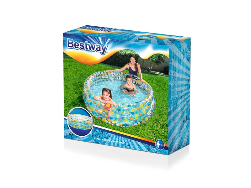 Bestway Planschbecken Tropical Ø 170 cm 53 cm PVC für Garten 697 Liter - 6942138951370