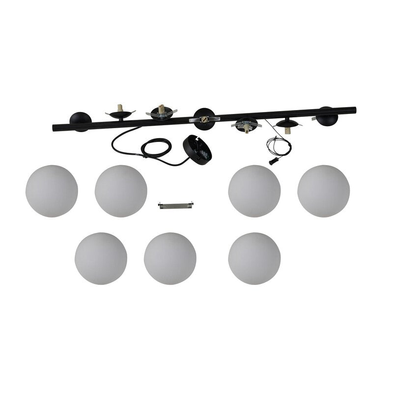 Lucande Hängeleuchte Isandro 7-flammig LED Pendelleuchte dimmbar schwarz matt - 4251911786422