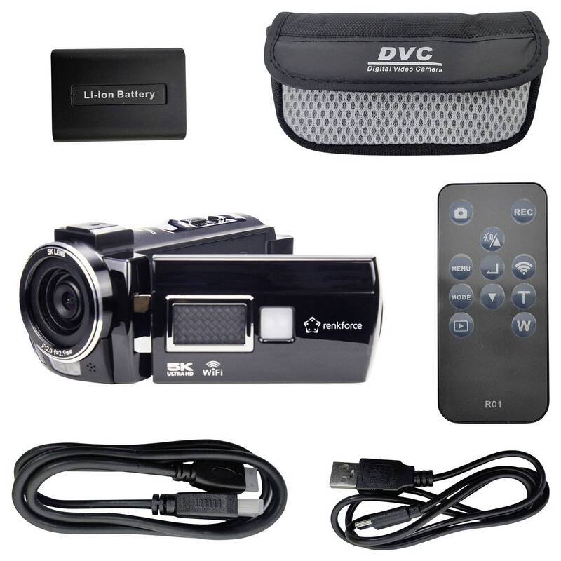 Renkforce RF-DV-200 5K Camcorder 8MP 256GB 16x Zoom 7,6cm Display Schwarz - 4064161335827
