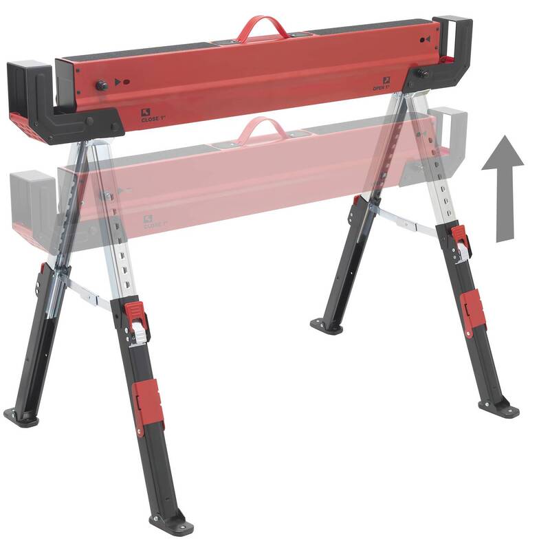 TOOLCRAFT Sägebock Arbeitsbock Klappbock Stahl Höhenverstellbar 300 kg - 4064161216560