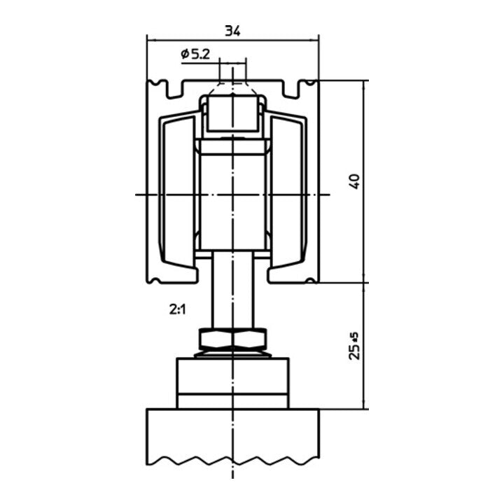 GEZE Schiebetürsystem Perlan 140 SoftStop Türbeschlag EV1 900-1290mm einseitig - 4042938288774
