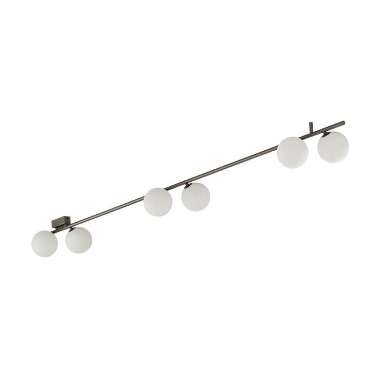 Deckenleuchte Imelo 6-flammig LED dimmbar braun Glas 200cm Leuchte Lampe - 5906135113323