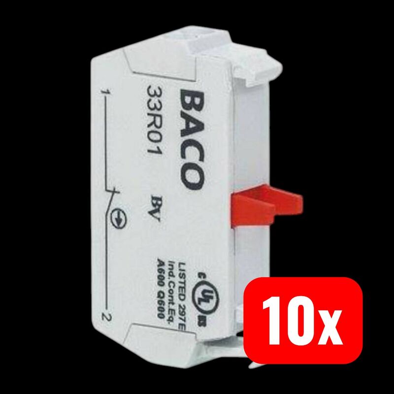 BACO Kontaktelement 33R10 1 Schließer tastend 600V IP20 Frontbefestigung 1 St. - 2050001687791