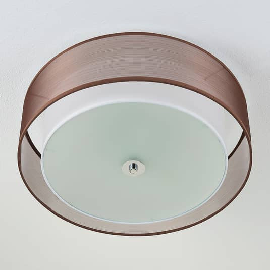 Lindby Tobia Stoffdeckenlampe Wohnzimmerleuchte Deckenlampe Deckenlicht E27 LED - 4251096530414