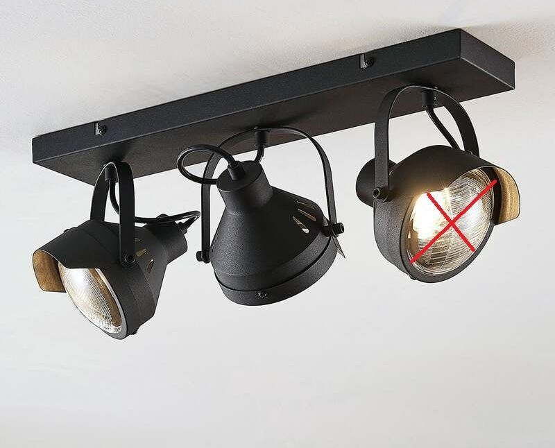 Lindby Deckenstrahler Henega 3-flammig LED dimmbar Lampe schwarz 52cm Metall - 4251096559514