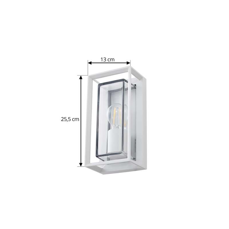 Arcchio Außenwandleuchte Ismera weiß IP65 Glas E27 dimmbar 25,5 cm - 4251911799576