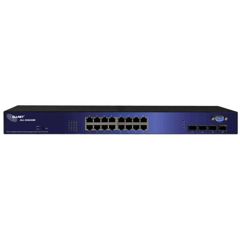 Allnet Netzwerk-Switch Switch 19 Zoll 16 4 Port 1000 MBit/s ALL-SG8420M - 4038816127211