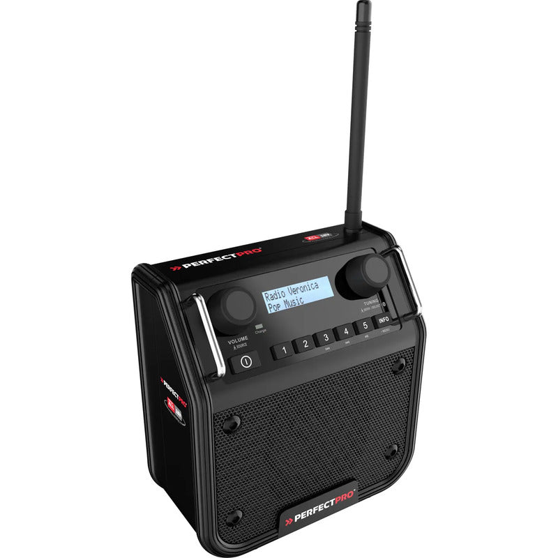 PerfectPro DPR2-18V DAB+ Baustellenradio 4W spritzwassergeschützt schwarz - 8719689465537