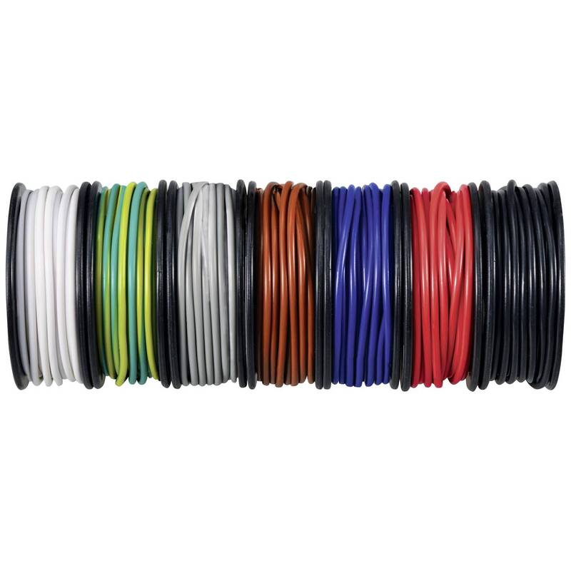 TRU COMPONENTS Litze Kabel Set Draht Sortiment TC-12112360 0,5mm² 7 Farben je 5m - 4064161314990