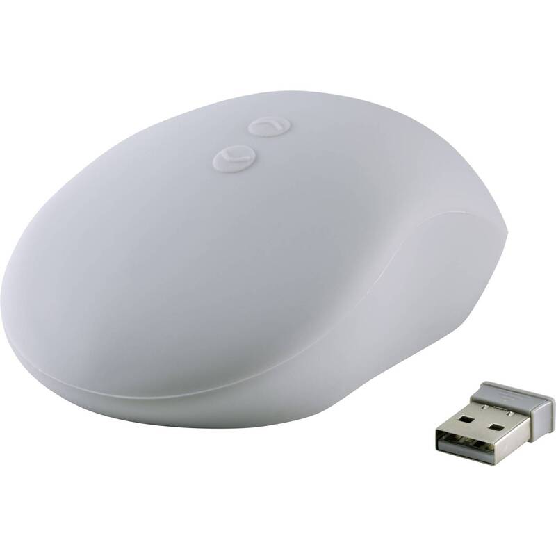 Renkforce Funkmaus Grau 1300 dpi IP53 spritzwassergeschützt, 4 Tasten - 4053199981502