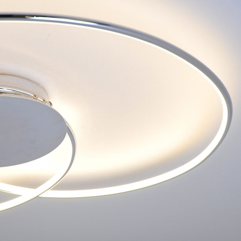 Lindby Deckenlampe Deckenleuchte LED Joline chrom Metall weiß Wohnbereich 74233 - 4251096525380
