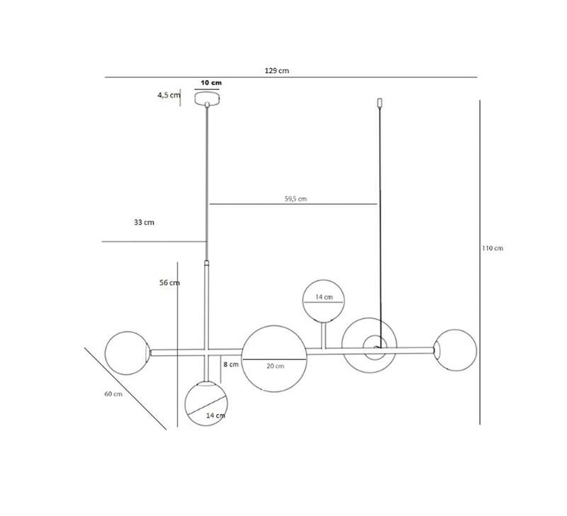 Hängeleuchte Joel Hängelampe Deckenlampe Deckenlicht LED messing/weiß 6-flammig - 5904798654450