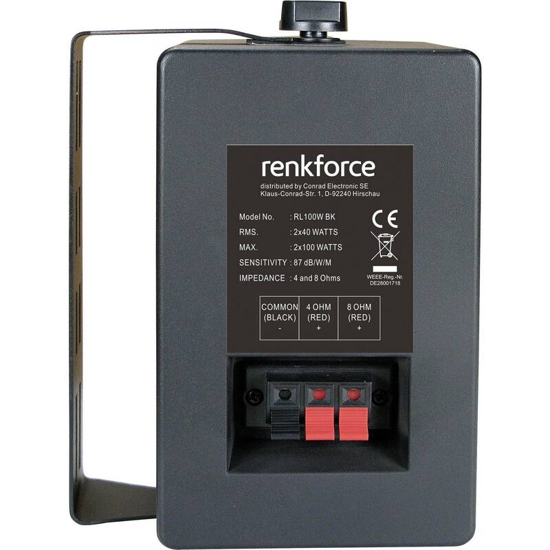 RENKFORCE RL100W BK Regallautsprecher 100W 90Hz-20kHz 87dB Schwarz Paar - 4016138951301