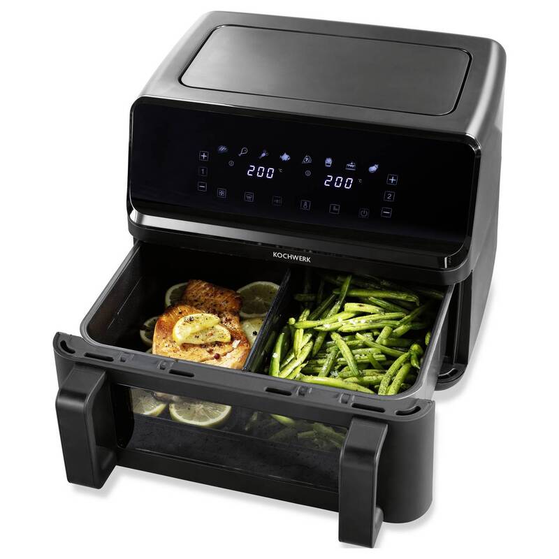 Rachs Kochwerk Heißluftfritteuse 9l Fritteuse Airfryer 2 Kammern 60 Min Timer - 4067522062240
