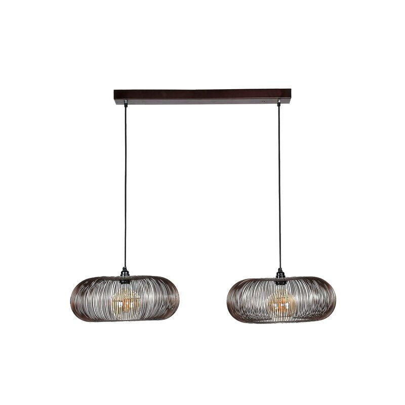 Zijlstra Hängeleuchte Rippberg Pendelleuchte Deckenlampe schwarz zweiflammig - 8713244083785