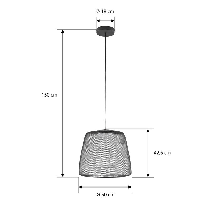Lucande Außenhängelampe Korvyn LED Gartenlampe dimmbar schwarz Ø50cm IP44 3000K - 4255830912627