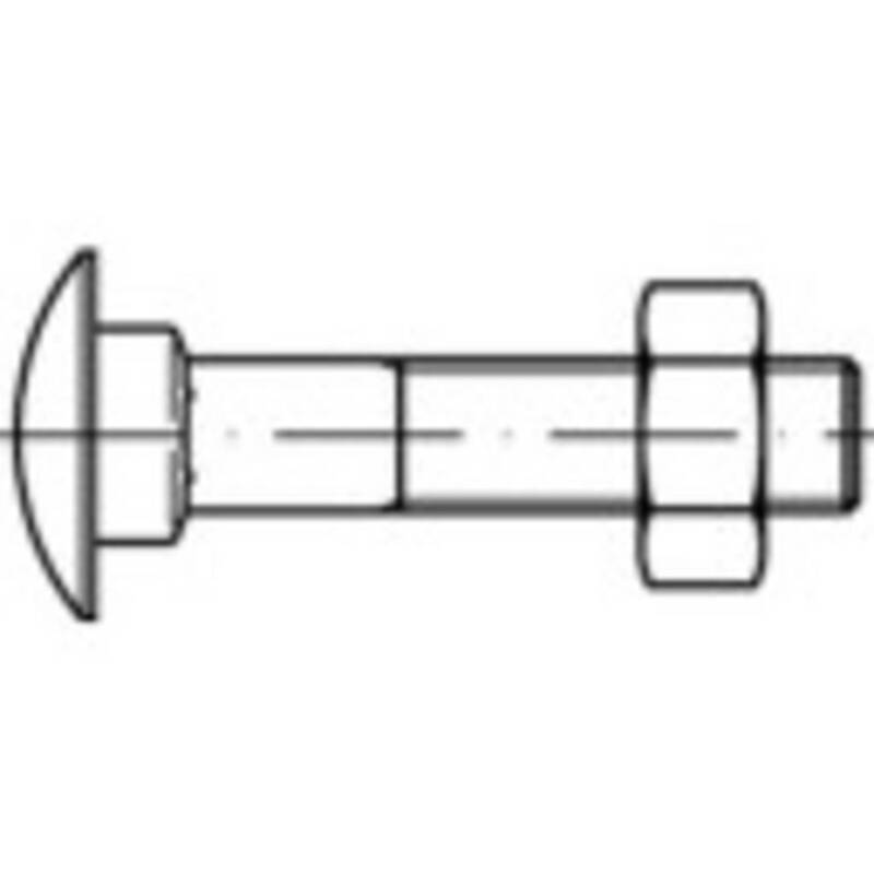 TOOLCRAFT Flachrundschraube M12 300 mm Außensechskant Stahl galvanisch verzinkt - 4053199055562