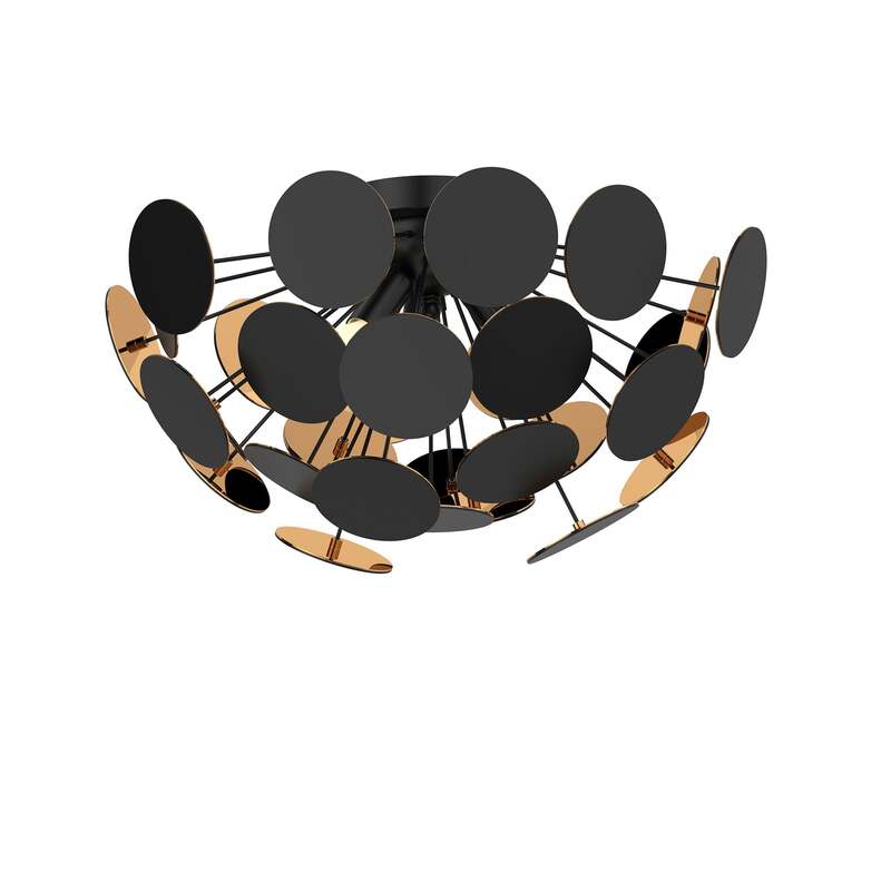 Lindby Deckenlampe Kinan LED E14 Leuchte dimmbar schwarz gold Ø 54 cm 3-flammig - 4251096527834