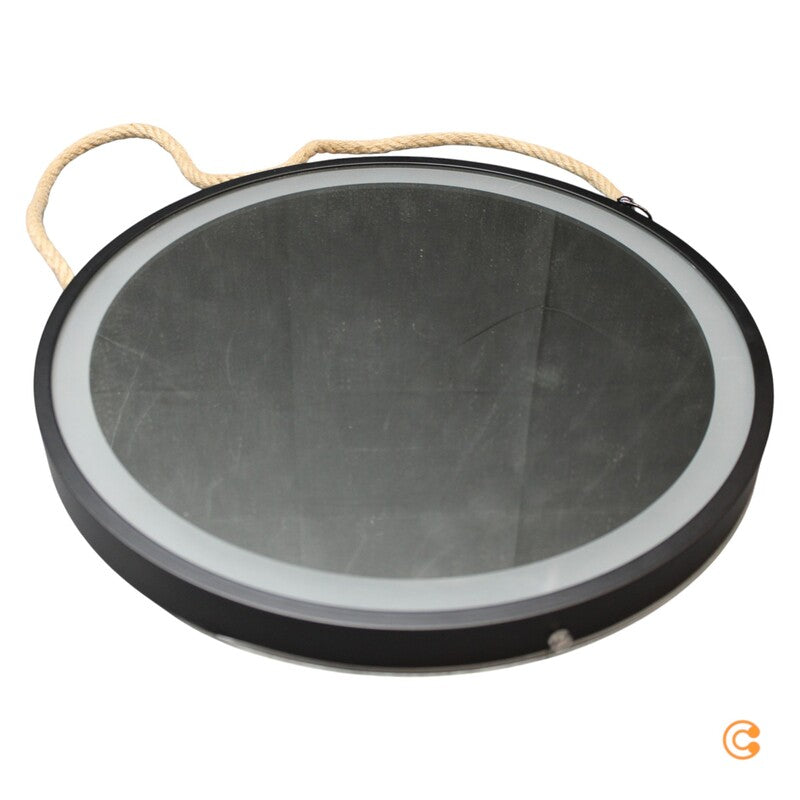 Paul Neuhaus Wandspiegel Spiegel LED Vidro Powerbank schwarz hängend Glas Metall - 4012248392140