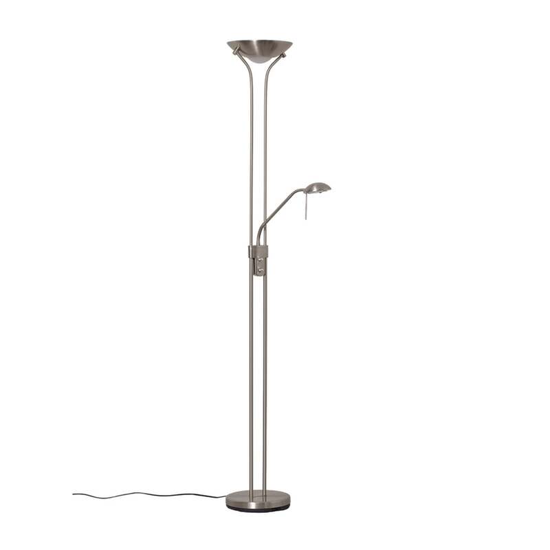 Lindby LED Stehleuchte Josefin dimmbar Leselicht Lampe nickel satiniert 180cm - 4251096532388
