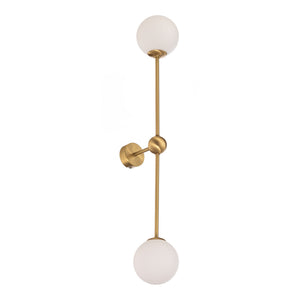 B-Ware ALDEX Wandleuchte Lampe Alison messing weiß 2-flammig Glas Metall 89cm Leuchte