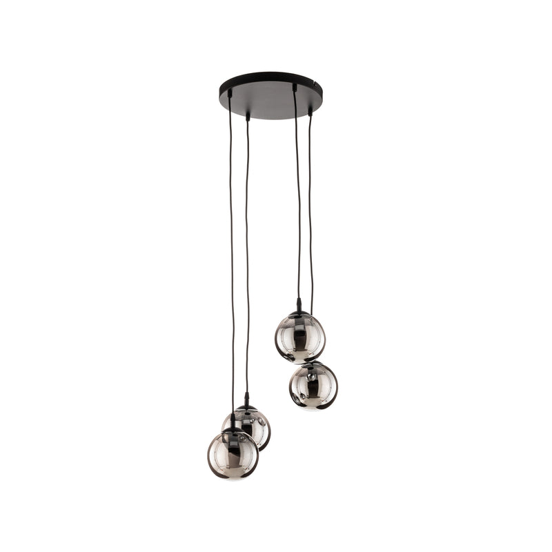 Euluna Hängeleuchte Glassy Pendelleuchte Deckenlampe Lampe 4-flammig Glas grafit - 5901738919068