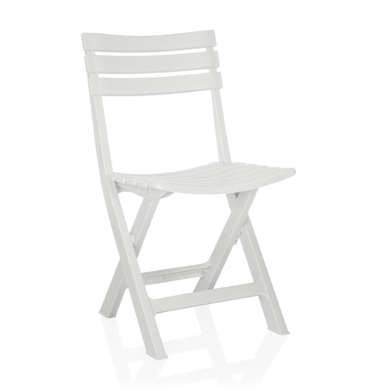 hjh LIVING Outdoorstuhl Klappstuhl Gartenstuhl Campingstuhl Weiß Kunststoff - 4064323107217