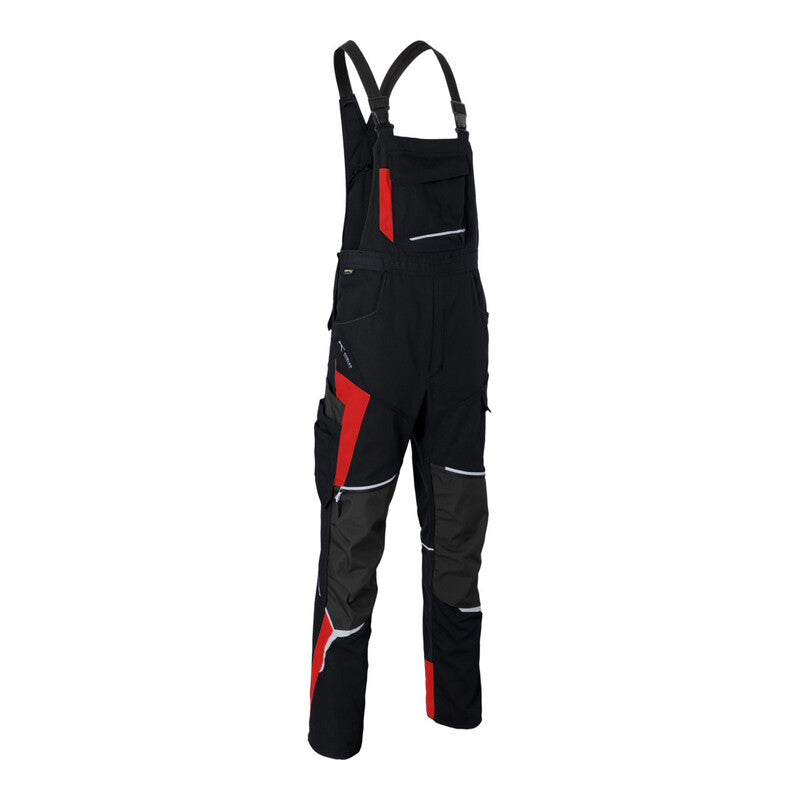 Kübler Latzhose Arbeitshose PSA 2 schwarz mittelrot Bodyforce Baumwolle Größe 64 - 4053813496986