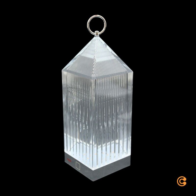 Kartell Tischlampe Lantern LED Leuchte dimmbar recycelt transparent IP54 31cm - 8058967362268
