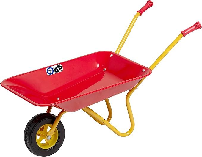 Izzy Kinderschubkarre rot 35 kg belastbar für Kinder ab 2,5 Jahren 73 x 37 cm - 4047385474572