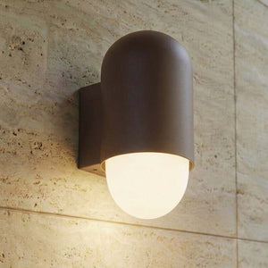 B-Ware Lindby Außenwandleuchte Pilva LED Gartenlampe Wandleuchte dimmbar braun IP44