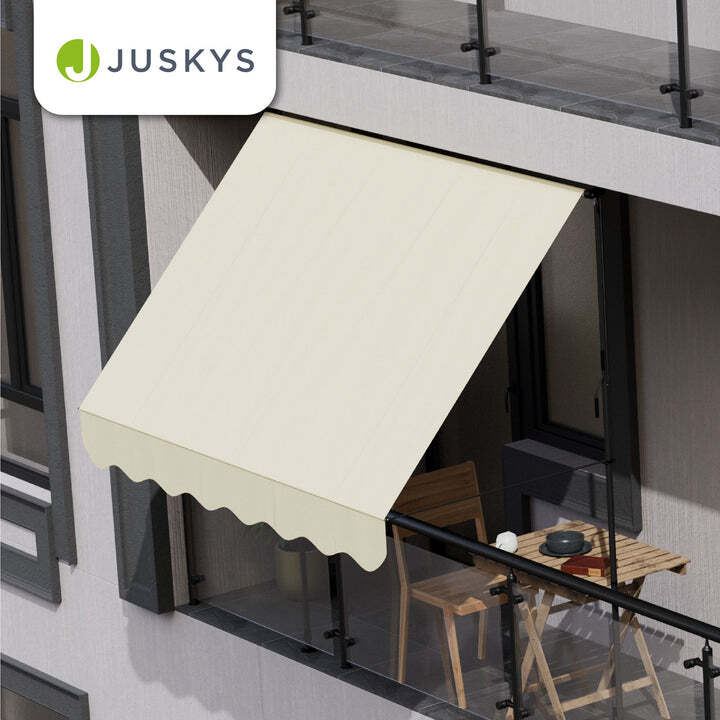 Klemmmarkise Kapstadt 250x120 cm UV-beständig Handkurbel ohne Bohren beige - 4262437183718