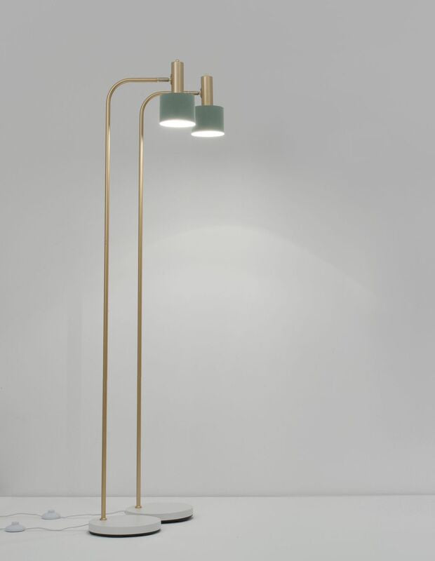 Nova Luce Stehlampe Standleuchte PAZ E27 LED Gold Mint Lampenschirm Metall 165cm - 5212017420862