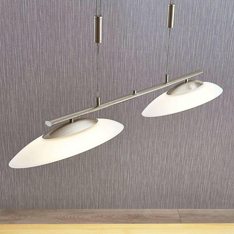 Hängeleuchte LED Pendelleuchte Balkenleuchte nickel satiniert warmweiß dimmbar - 4251096538663