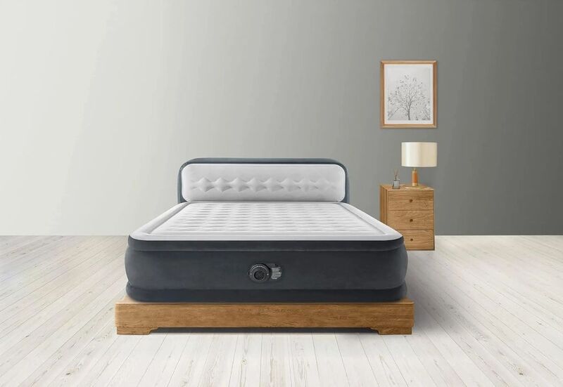 Intex Luftbett DuraBeam UltraPlushHeadboard 236x152cm grau weiß 272kg Tragkraft - 6941057422992