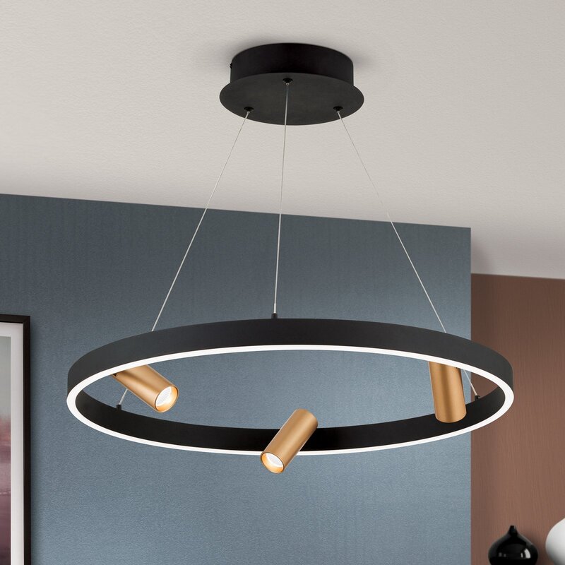 LED Hängeleuchte Berlin Pendelleuchte Strahler schwarz gold Aluminium Silikon - 9003090262182