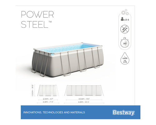 Bestway Aufstellpool Framepool Gartenpool 404x201x100cm grau inkl Filter Leiter - 4306517435240