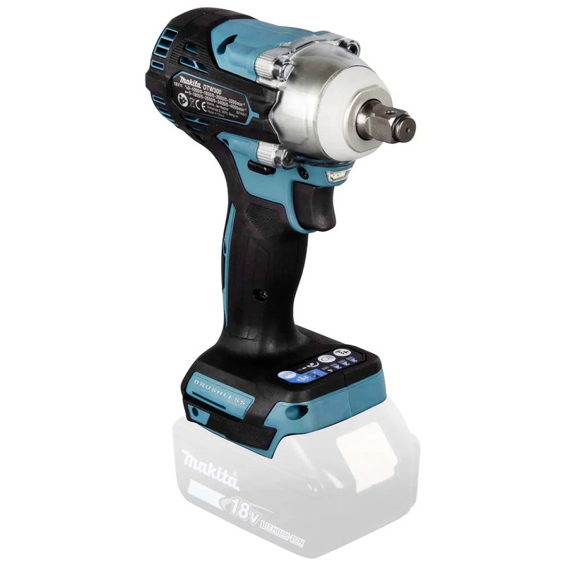 Makita Akku-Schlagschrauber DTW300Z 330 Nm 18 V Li-Ion ohne Akku Werkzeug 1,8 kg - 0088381898003