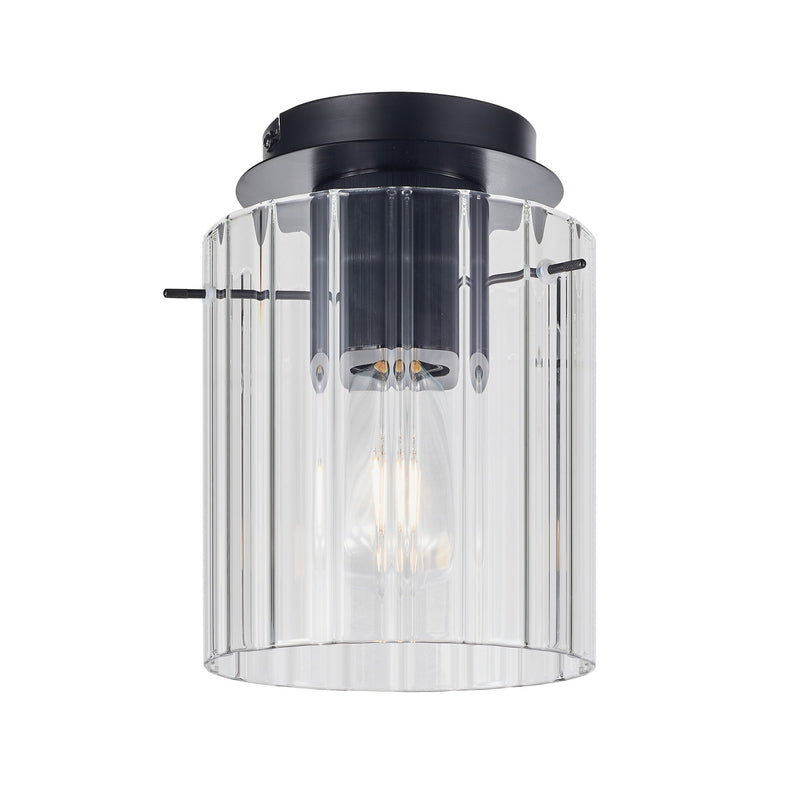 Lucande Deckenleuchte Eirian LED Lampe dimmbar schwarz Glas E27 Ø18cm 1-flammig - 4251911775761
