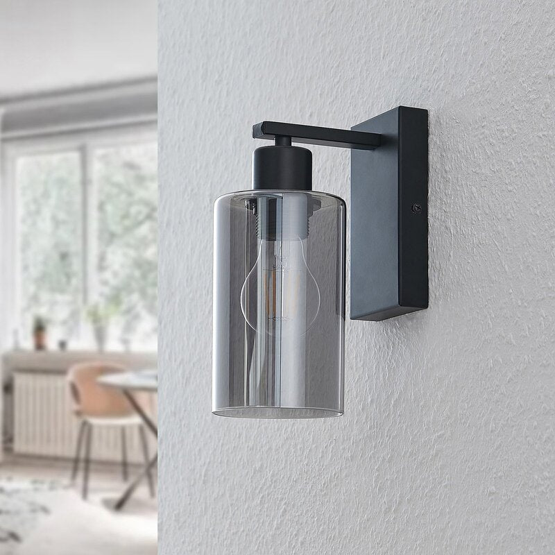 Lindby Emavi Wandleuchte Wandlampe Lampe Leuchte Innenraumlampe mit Rauchglas - 4251911711578