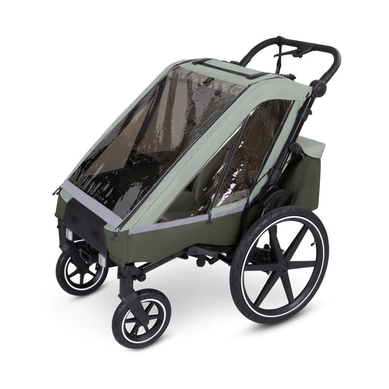 ABC Design Fahrradanhänger Tour 2 Zweisitzer Jogger-Modus Olive 5-Punkt-Gurt 79 - 4045875074738