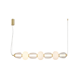 B-Ware LED Hängeleuchte Pendelleuchte Caro Glas transparent opal Länge 110 cm Lampe