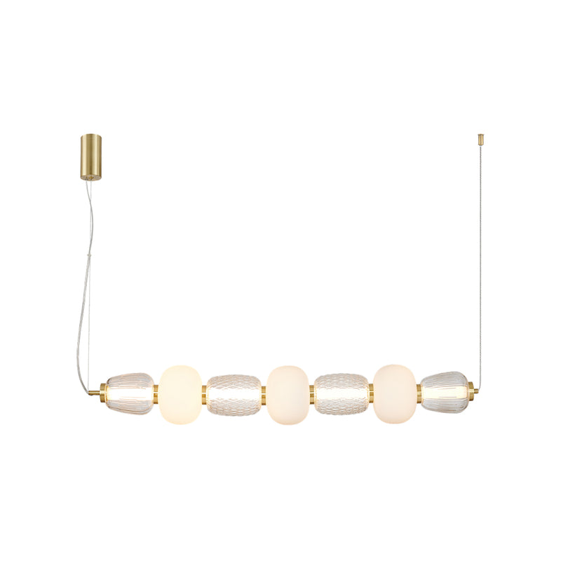 LED Hängeleuchte Pendelleuchte Caro Glas transparent opal Länge 110 cm Lampe - 5902693803652