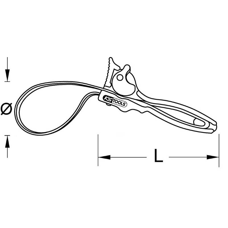 KS Tools Gurtrohrzange Zange Chrom Vanadium rutschfest Gewebeband Metallgriff - 4042146543672