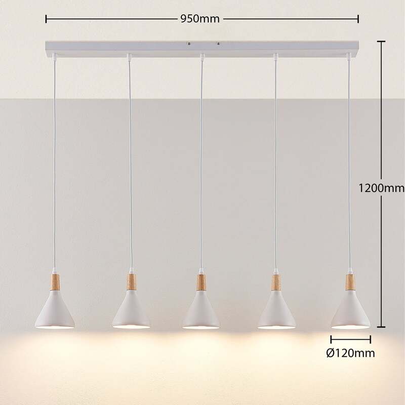 Lindby LED-Pendelleuchte Arina Hängeleuchte Deckenlampe Lampe Weiß 5-flammig LED - 4251096546972