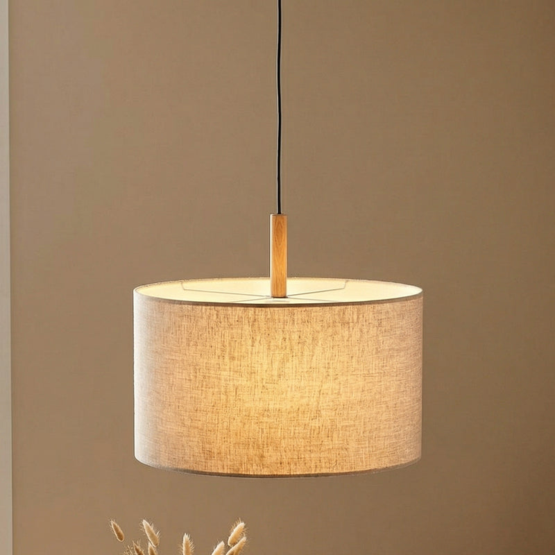 TK-Lighting Hängeleuchte Deva Nature LED Pendelleuchte dimmbar beige Holz 30cm - 5901780561079