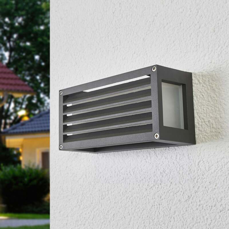 Lucande Außenwandleuchte Aurelien LED Gartenlampe dimmbar anthrazit 25x12,5cm - 4251096537949
