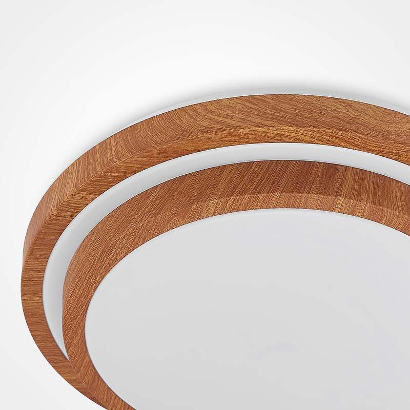 Lindby Deckenleuchte Vaako LED Lampe Leuchte warmweiß Ø 41 cm Holzoptik 10 cm - 4251911700527